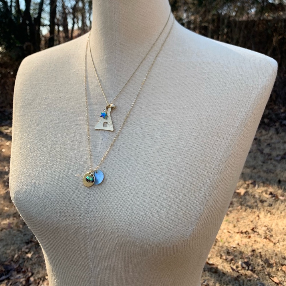 Hand Made Double Chain Galaxy Cosmic Necklace - Picture 6 of 12